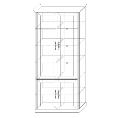 Шкаф 4-х дверный (1 стеклодверь) Венето. Фото №5