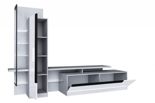 Тумба под ТВ Кёльн (Метрополитан Грей/Белый). Фото №2
