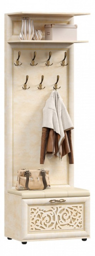 Вешалка с тумбой Александрия (ЛД 125.090.000) Кожа Ленто, Рустика. Фото №1