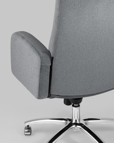 Кресло руководителя Лестер микровелюр темно-серый. Фото №8
