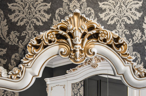 Зеркало "Флоренция" (1300х1200х50) белый перламутр глянец. Фото №3