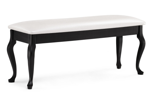 Банкетка Хиль черная / кожзам белый пунто. Фото №1