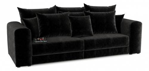 Диван Мэдисон 2 вельвет (вельвет, Черный) 250/90/120. Фото №1