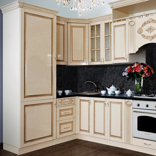 Секция напольная угловая под мойку Верона крем глянец. Фото №2