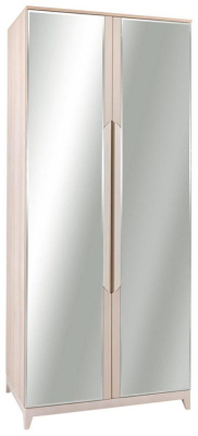 Шкаф двухстворчатый с зеркалами Сканди Жемчужно-белый. Фото №2