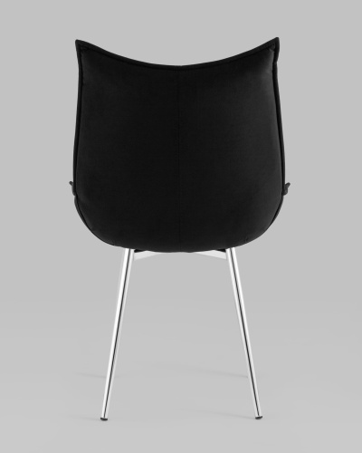 Стул Осло велюр черный ножки хромированные. Фото №6