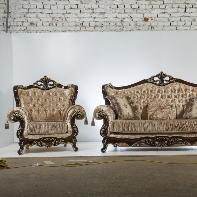 Кресло Эсмеральда орех/золото. Фото №4