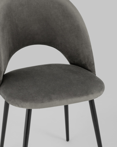 Стул Меган велюр тёмно-серый. Фото №9