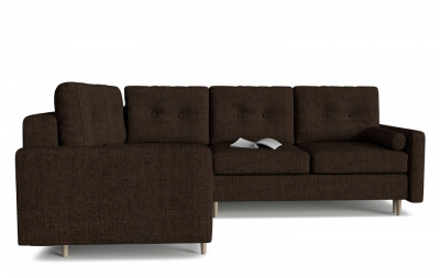 Диван модульный угловой Белфаст 8 Коричневый рогожка, угол левый. Фото №2