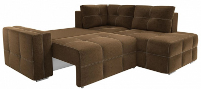 Диван угловой Леос micro-velvet Brown еврокнижка Коричневый микровельвет. Фото №2