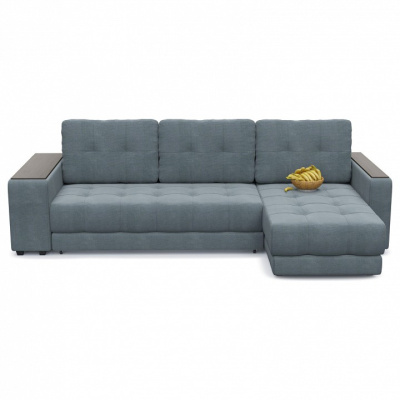 Диван угловой Милан Грей еврокнижка (велюр, Серый) 285/85/155 правый. Фото №2