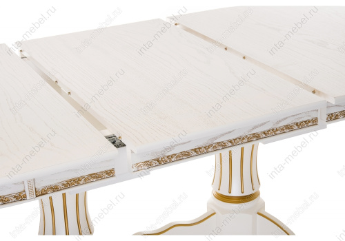 Стол Герцог молочный с золотой патиной. Фото №9