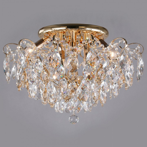 Потолочная люстра Eurosvet Crystal 10081/6 золото/прозрачный хрусталь Strotskis. Фото №1