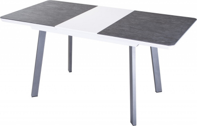 Стол обеденный  Белый глянец/керамогранит серый лофт. Фото №2
