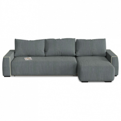 Диван угловой Токио (Манхеттен) Грей еврокнижка (велюр, Серый) 350/90/170 правый. Фото №2