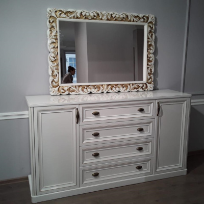 Комод широкий в гостиную Натали  белый глянец. Фото №5