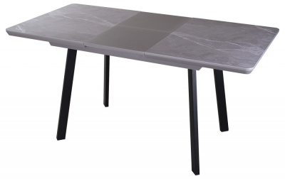 Стол обеденный  цвет каркаса Серый матовый, цвет столешницы керамогранит под серый мрамор. Фото №2