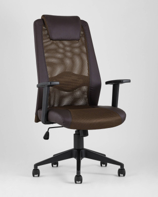 Кресло офисное TopChairs Studio коричневое. Фото №3