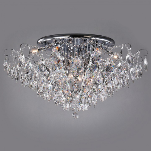 Потолочная люстра Eurosvet Crystal 10081/12 хром/прозрачный хрусталь Strotskis. Фото №1