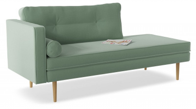 Диван прямой Blues Velutto 30 Зеленый нераскладной велюр подлокотник слева. Фото №2