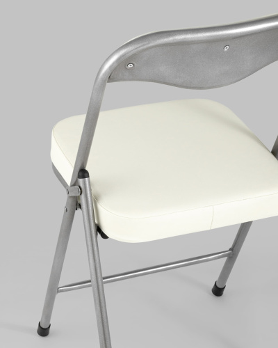 Стул складной ДЖОН металлик, слоновая кость. Фото №8