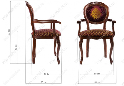 Стул деревянный Кресло Adriano 2 вишня / патина. Фото №2