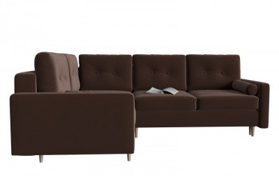 Диван модульный угловой Белфаст 1 Коричневый велюр, угол левый. Фото №2