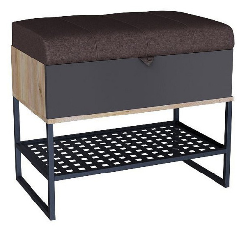 Банкетка 600 Фиджи (ЛД 659.360.000) Антрацит, Дуб золотой. Фото №1