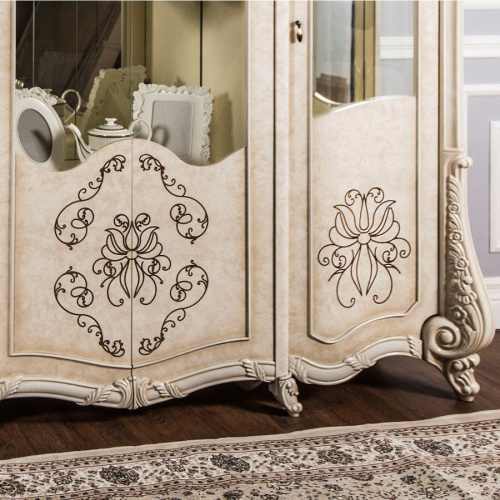 Сервант 2,3 Марселла крем корень ясеня глянец. Фото №6