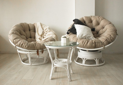 Кресло Папасан вращающийся 23/01В , цвет: белый. Фото №6