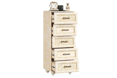 Комод высокий Александрия (ЛД 625.090.000) Кожа Ленто, Рустика. Фото №2