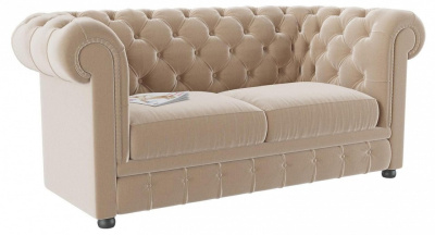 Диван Честер 2-х местный Фокс Бежевый велюр. Фото №2