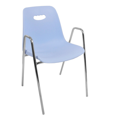 Стул Venezia-4 высокие ножки с подлокотниками каркас хром. Фото №2