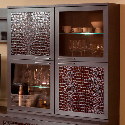 Полка 4 дверная (2 стеклодвери) Парма Люкс. Фото №4