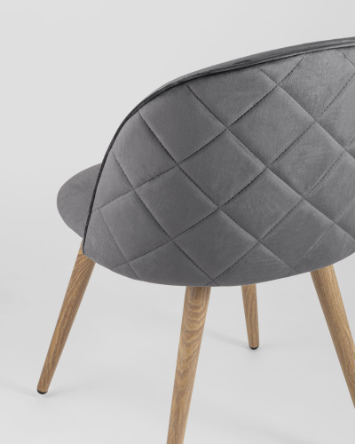 Стул Лион велюр с ромбами серый. Фото №8