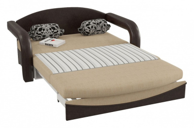 Диван детский Димочка Люкс Флау Беж выкатной (рогожка+экокожа, Бежевый) 145/90/80. Фото №2