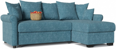 Диван угловой Рейн Mint дельфин Синий флок правый. Фото №2