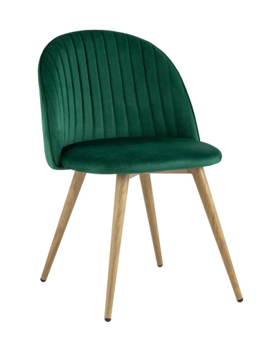 Стул Лион Страйпс велюр зеленый. Фото №1