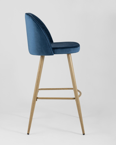 Стул барный Лион голубой велюр. Фото №4