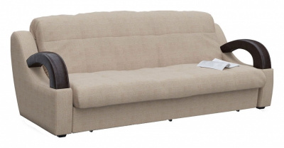 Диван прямой Мадрид Бежевая рогожка Аккордеон (рогожка+экокожа, Бежевый) 218/90/105. Фото №2