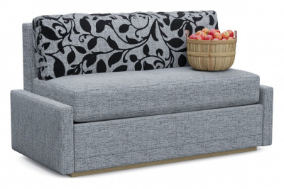 Диван кухонный Малье со спальным местом Серая рогожка/Флауэрс (рогожка, Серый) 129/74/83. Фото №2