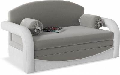 Диван детский Димочка Люкс Gray выкатной Серый велюр+экокожа. Фото №2