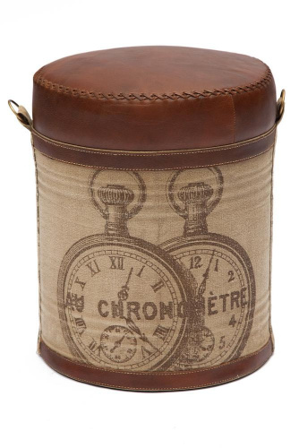 Пуф Secret De Maison Хроно (Chrono) 6409 с отделкой из натуральной кожи (Коричневый Лофт) фото Пуф Secret De Maison Хроно (Chrono) 6409 с отделкой из натуральной кожи (Коричневый Лофт). Фото №1