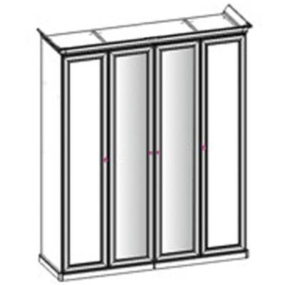 Шкаф 4-ств Джоконда корень дуба глянец. Фото №2