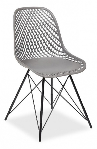 Стул VINCENT (mod. 8001) металл/пластик, 46,5 х 53 х 83,5 см, серый/черный (поставляется по 4 шт). Фото №1