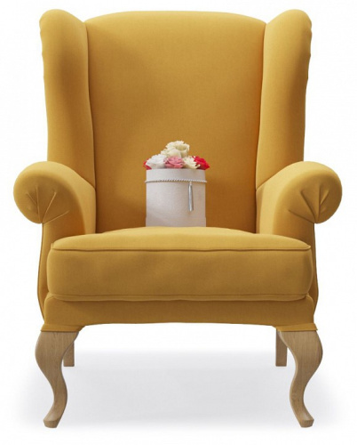 Кресло Charmaine Yellow Желтый велюр. Фото №2