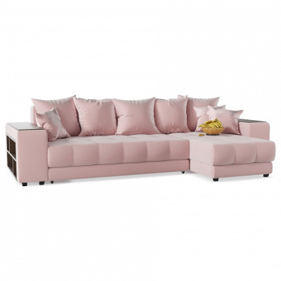 Диван угловой Дубай Flamingo Еврокнижка (розовый велюр) правый фото Диван угловой Дубай Flamingo Еврокнижка (розовый велюр) правый. Фото №2