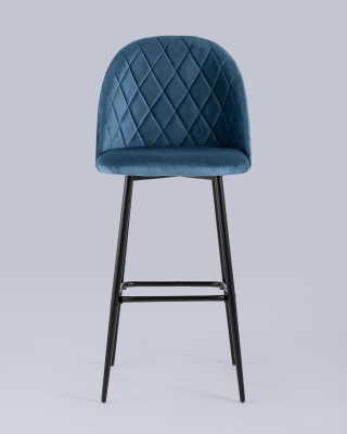 Стул барный Марсель велюр пыльно-синий фото Стул барный Марсель велюр пыльно-синий. Фото №5