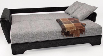 Диван прямой Амстердам Блэк Эко еврокнижка (рогожка+экокожа, Серый) 245/85/105. Фото №2