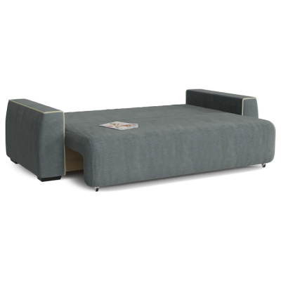 Диван прямой Токио (Манхеттен) Грей еврокнижка (велюр, Серый) 250/90/110. Фото №2